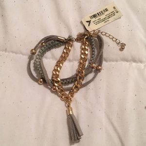 Gray and gold bracelet